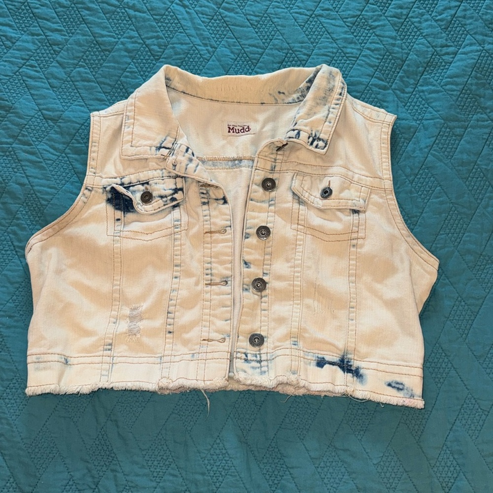 Cropped Denim Vest